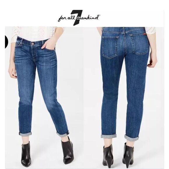7 For all Mankind Women's Blue High Waist Luxe Vintage Josefina Jeans Size 25 - Picture 1 of 10